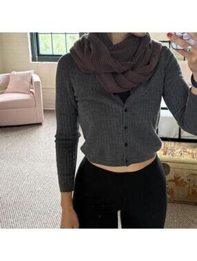 Dark Plum Chunky Knit Infinity Scarf — Cozy & Oversized